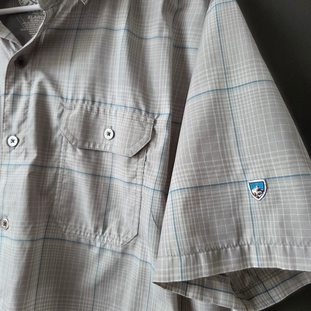 KUHL Eluxur‎ Mens XL Plaid Short Sleeve Button Up Shirt Lightweight Outdoor - Picture 5 of 11